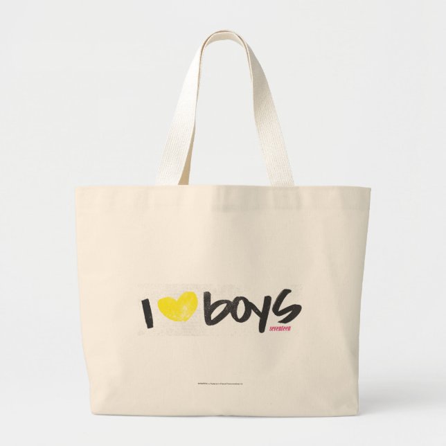 Bolsa Tote Grande Mim amarelo dos meninos do coração (Frente)