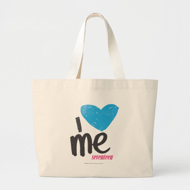 Bolsa Tote Grande Mim coração mim Aqua (Frente)