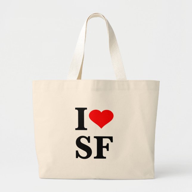 Bolsa Tote Grande Mim coração San Francisco (Frente)