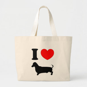 Bolsa Tote Grande Mim Dachshund do coração