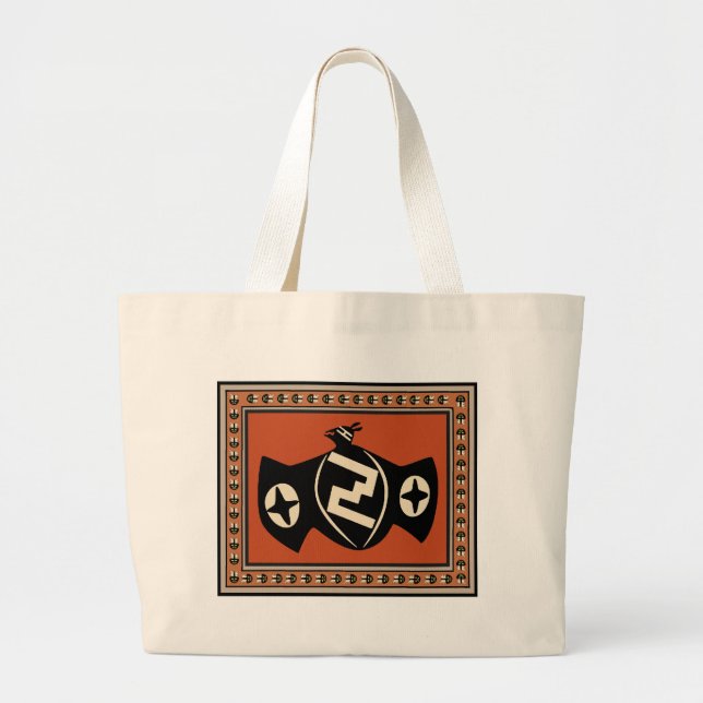 Bolsa Tote Grande Mimbres Tribal Bat (Frente)