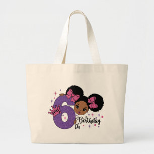 Bolsa Tote Grande Minha 6 de aniversário Garota Afeta Arcos cor-de-r
