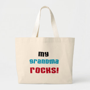 Bolsa Tote Grande Minha avó Rocks T-shirts e presentes