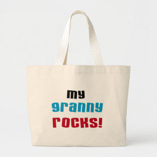 Bolsa Tote Grande Minha avó Rocks T shirts e presentes