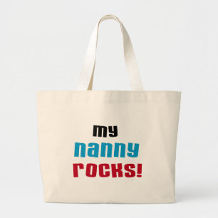 Bolsa Tote Grande Minha babá Rocks T shirts e Gifts