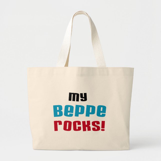 Bolsa Tote Grande Minha Beppe Rocks T-shirts e presentes (Frente)