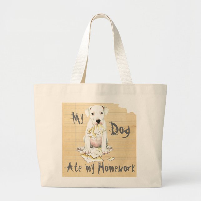 Bolsa Tote Grande Minha Dogo Comeu Minha Cabeça (Frente)
