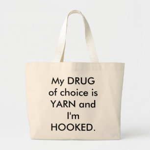 Bolsa Tote Grande Minha DROGA da escolha é FIO e eu SOU ENGANCHADO