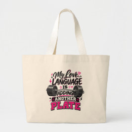 Bolsa Tote Grande Minha Linguagem do Amor é Adicionar Outra Placa