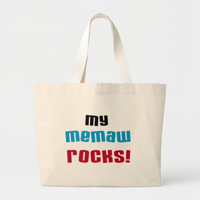 Bolsa Tote Grande Minha Memaw Rocks T-shirts e presentes (Frente)