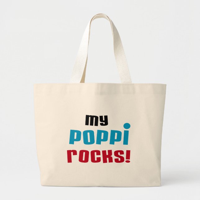 Bolsa Tote Grande Minha Poppi Rocks T-shirts e presentes (Frente)