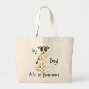 Bolsa Tote Grande Minha Raposa Brinquedo Terrier Comi a Minha Casa