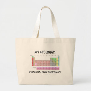 Bolsa Tote Grande Minha vida nada mas mesa de elementos periódica