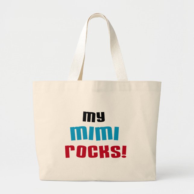 Bolsa Tote Grande Minhas camisetas e presentes do Mimi Rocks (Frente)