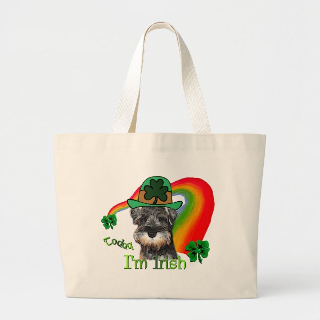 Bolsa Tote Grande Miniature Schnauzer St Patricks (Frente)