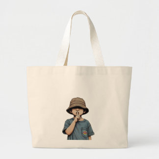 Bolsa Tote Grande Minimalist Boy Illustration Tote Bag 