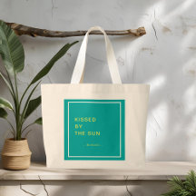 Minimalist Personalized Kissed by the Sun Tote Bag