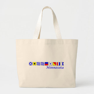 Bolsa Tote Grande Minnesota soletrou no alfabeto náutico da bandeira