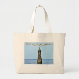 Bolsa Tote Grande Minots Ledge Lighthouse Massachusetts Tote Bag