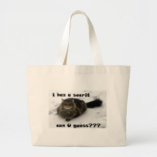Bolsa Tote Grande Mischievous Maine Coon na neve