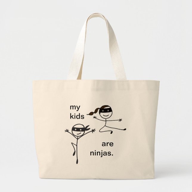 Bolsa Tote Grande Miúdos de Ninja (Frente)