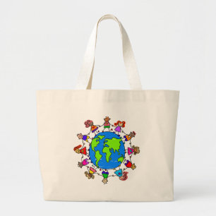 Bolsa Tote Grande Miúdos do mundo