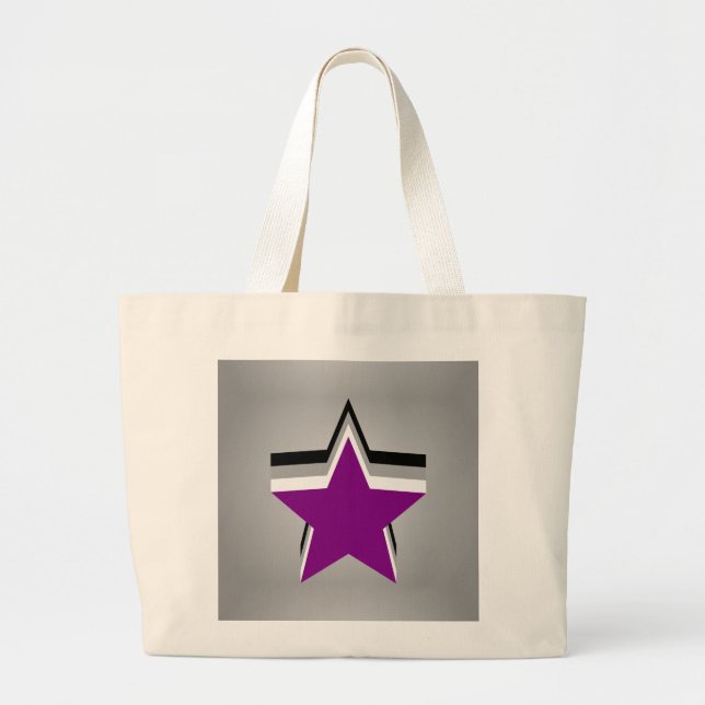 Bolsa Tote Grande Mochila de estrelas do orgulho da assexualidade (Frente)