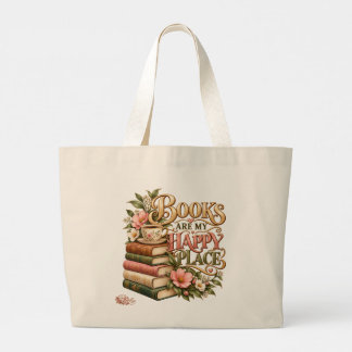 Bolsa Tote Grande Mochilas De Biblioteca Vintage São Meu Lugar Feliz
