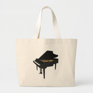 Bolsa Tote Grande  Modelo 3D:Grande Piano Preto: