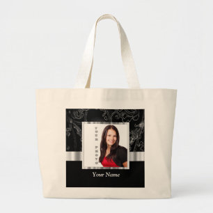 Bolsa Tote Grande Modelo de instagrância barroca negra