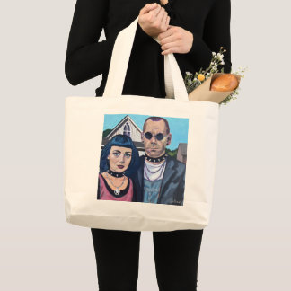 Bolsa Tote Grande Modern American Gothic Art- Grant Woods Inspired