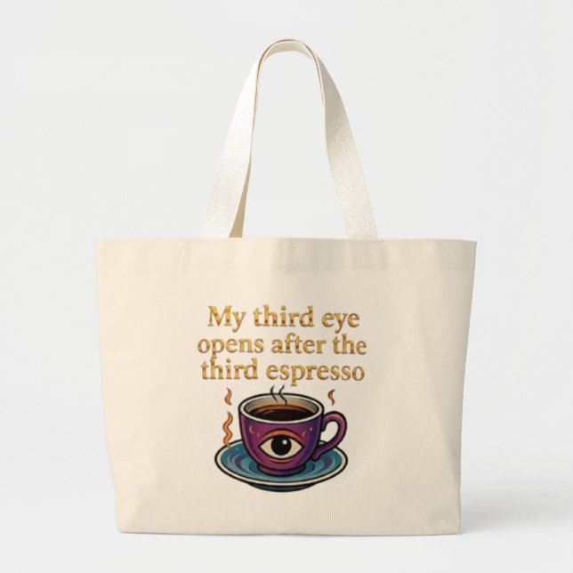 Bolsa Tote Grande Modern Mystic Coffee Art My third eye collection (Frente)