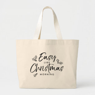 Bolsa Tote Grande Moderno Trendência do Natal Citação Letras Letras