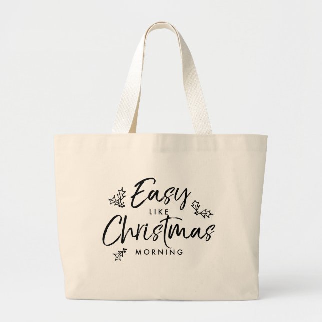 Bolsa Tote Grande Moderno Trendência do Natal Citação Letras Letras  (Frente)