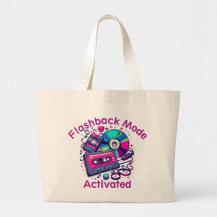 Bolsa Tote Grande Modo Flashback: Ativado – Amante da Música Retro