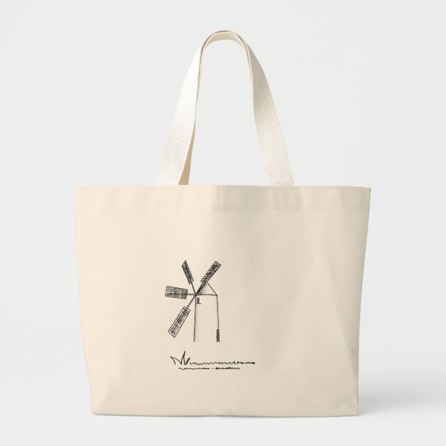 Bolsa Tote Grande moinho em fundo branco (Frente)