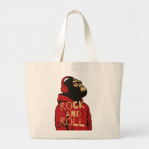 Bolsa Tote Grande Moletom de Rock And Roll de Gorila