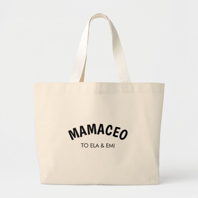 Bolsa Tote Grande Momager | Modern Mom Manager Custom Names (Frente)