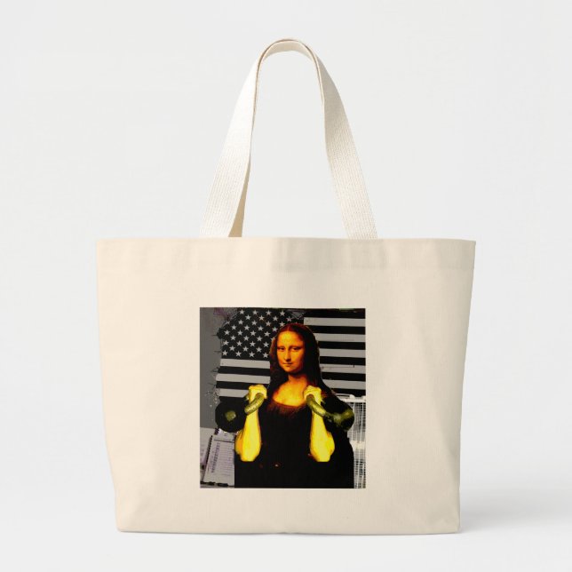 Bolsa Tote Grande Mona Lisa com KettleBells (Frente)