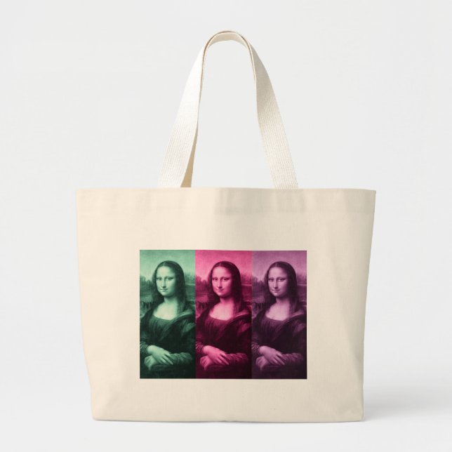 Bolsa Tote Grande Mona Lisa Green Pink Purple (Frente)