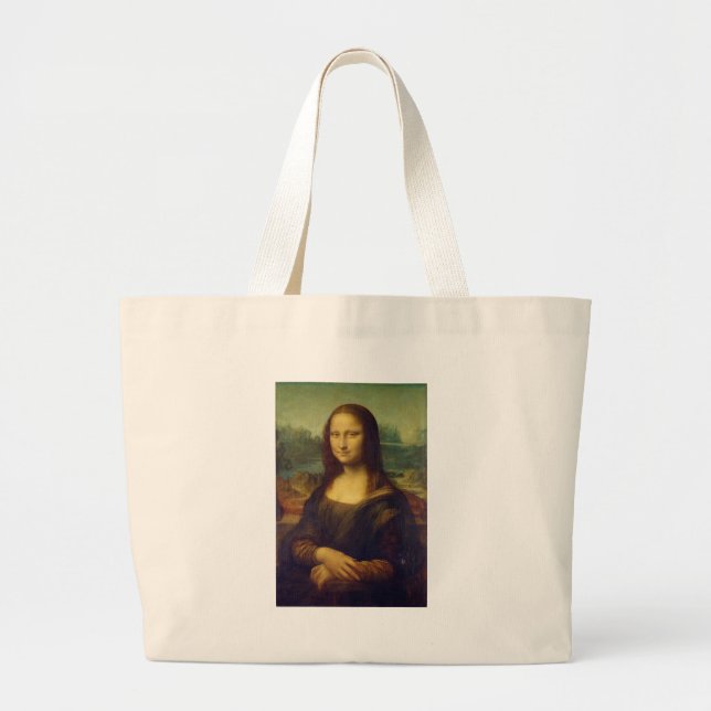 Bolsa Tote Grande Mona Lisa La Joconde por Leonardo Da Vinci (Frente)