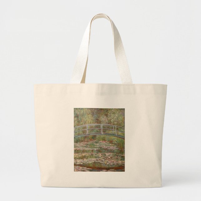 Bolsa Tote Grande Monet French Bridge Art (Frente)