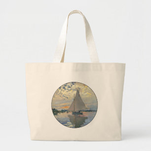 Bolsa Tote Grande Monet Sailboat French Impressionism Classic Art