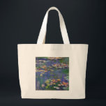 Bolsa Tote Grande Monet Water Lily - Pintura de plataforma<br><div class="desc">Monet Water Lily - Esta pintura clássica de Monet foi pintada por Claude Monet em 1916. Faz parte da sua famosa coleção de lírios aquáticos onde ele pinta em seu jardim em Giverney,  França. Uma pintura de obra-prima.</div>