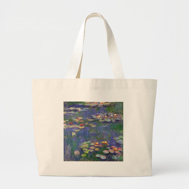 Bolsa Tote Grande Monet Water Lily - Pintura de plataforma (Frente)