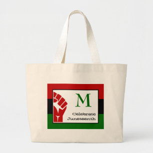 Bolsa Tote Grande Monograma CELEBRATE JUNETEENTH Personalizável