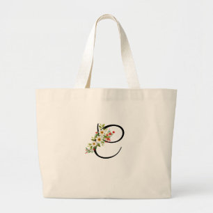 Bolsa Tote Grande Monograma clássico flor vermelha branca presente