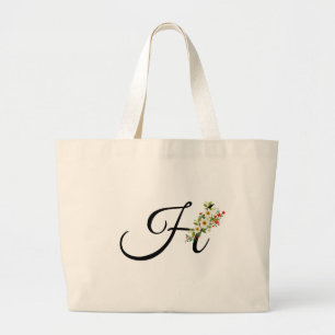 Bolsa Tote Grande Monograma clássico H flor vermelha e branca presen