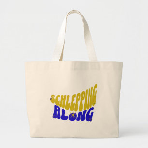 Bolsa Tote Grande Mônograma de Nome Personalizado Arrastando-se Ao L