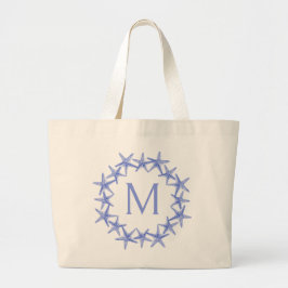 Bolsa Tote Grande Monograma de Verdinho Azul-Costeiro e Marinho Bran